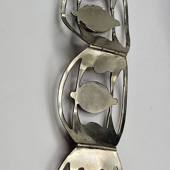 Taxco Sterling Silver Abalone Bracelet 7in - Picture 6 of 7
